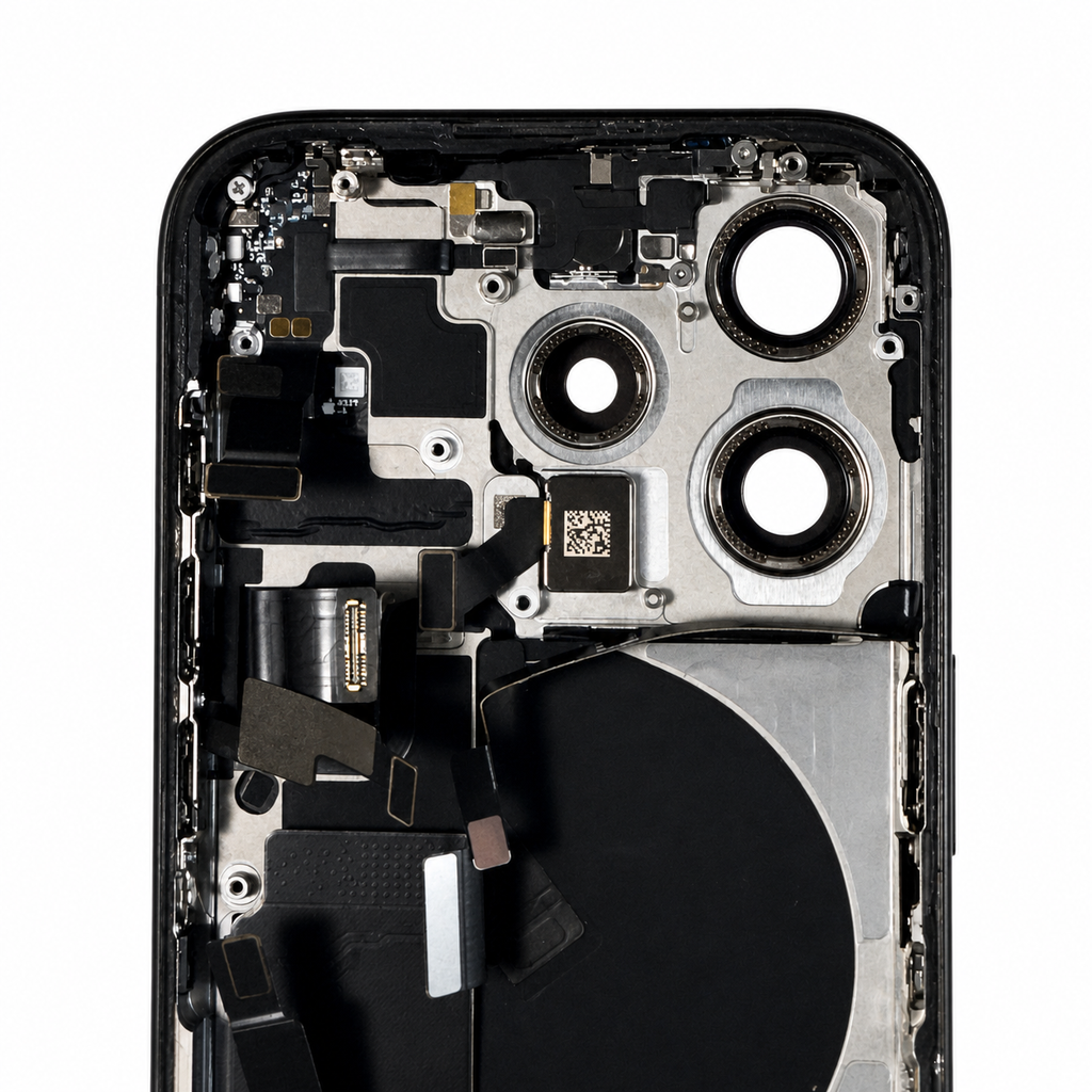 Genuine Used OEM Apple Back Housing W/ Small Parts Compatible For iPhone 15 Pro