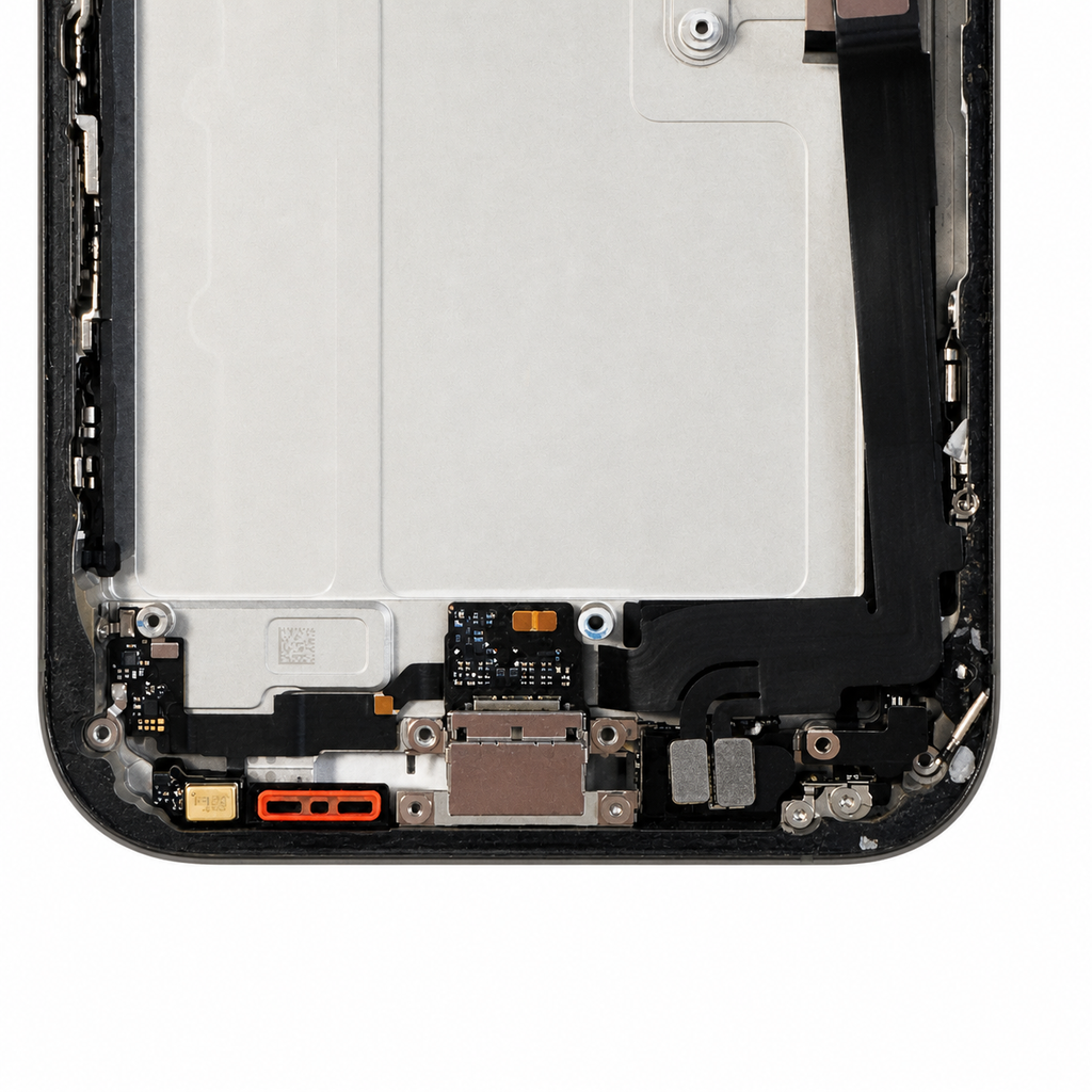 Genuine OEM Used Mid-Frame Housing W/ Charging Port Flex & Small Parts for iPhone 16 Pro Max 
