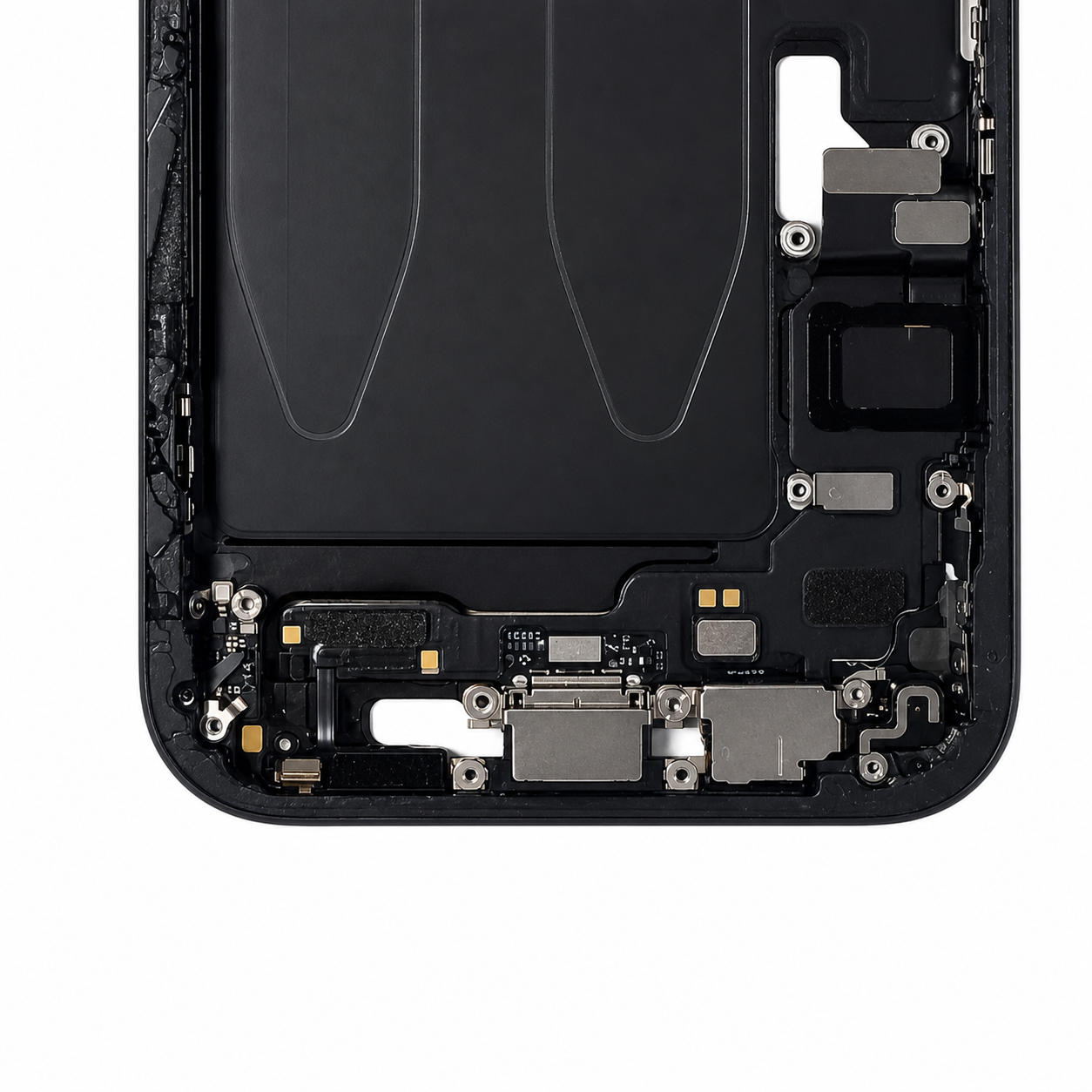 OEM Mid-Frame Housing w/ Charging Port Flex for iPhone 15