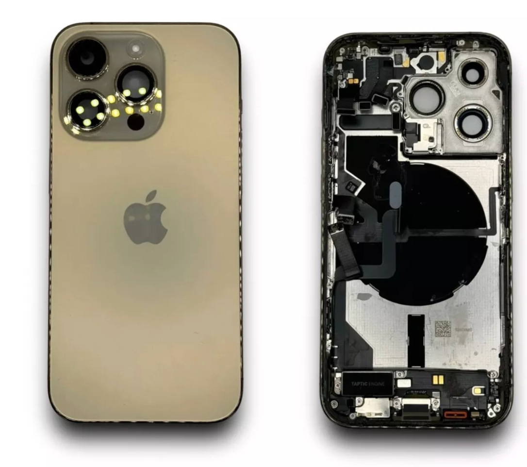 iPhone 14 Pro back glass housing with small parts
