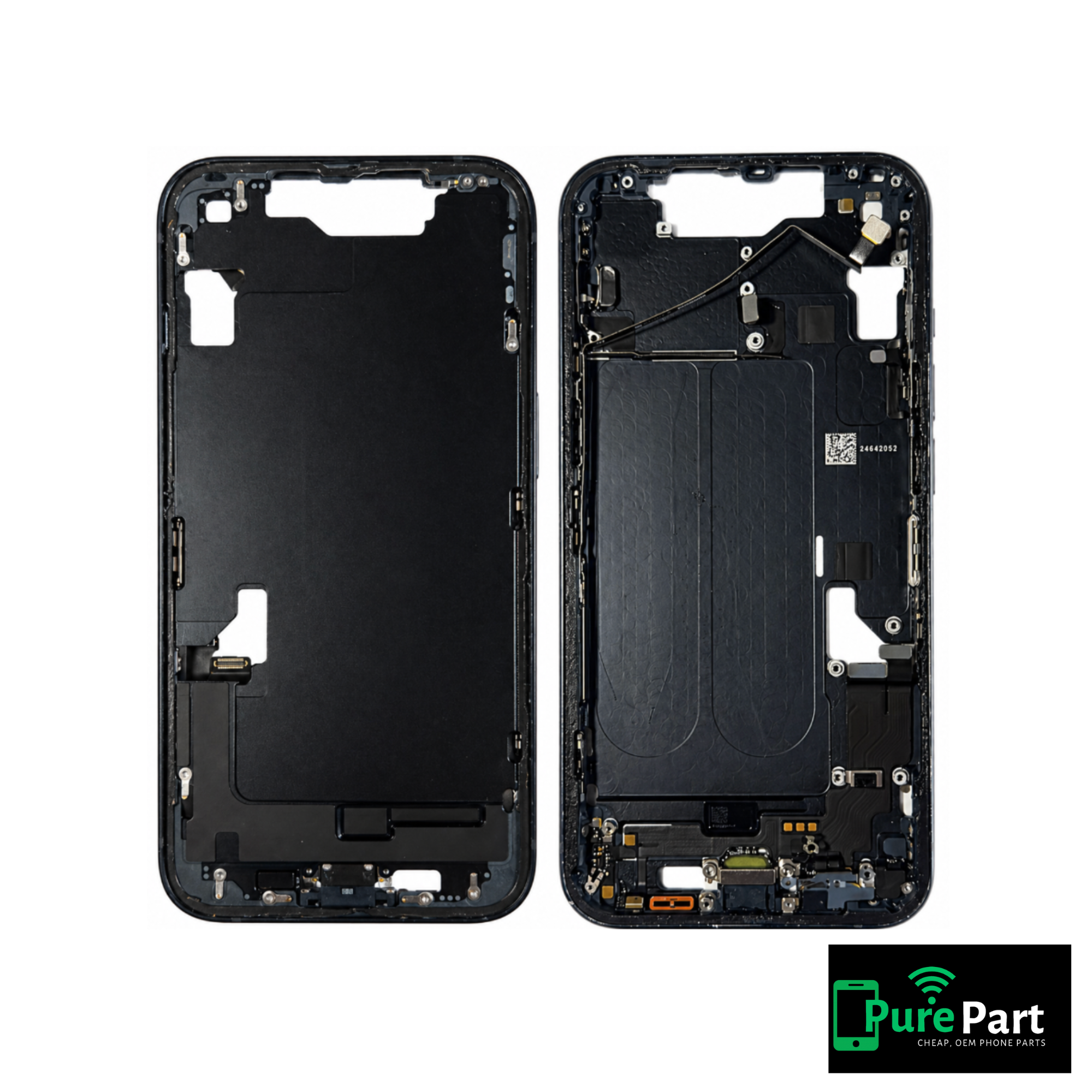 iPhone 14 Mid Frame Housing Assembly Chassis w/ Small Parts US Version | Genuine Used OEM Apple | Grade A | Midnight | Non-Aftermarket