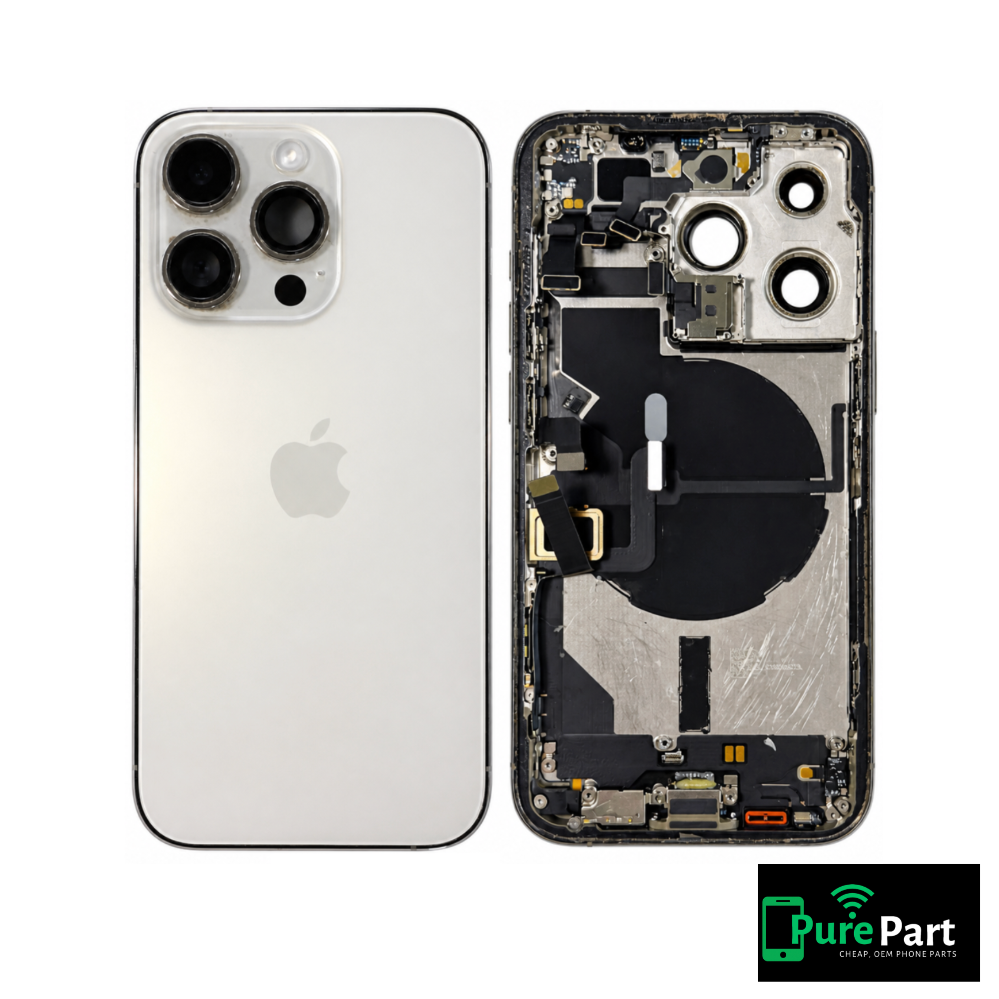 iPhone 14 Pro Back Housing W/ Small Parts | EU / Global Version | Gold | Genuine Used OEM Apple | Grade B+ | Non-Aftermarket