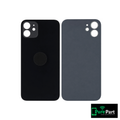 iPhone 12 Back Glass Replacement With No Adhesive | With Logo / Large Camera Hole | Black | Aftermarket