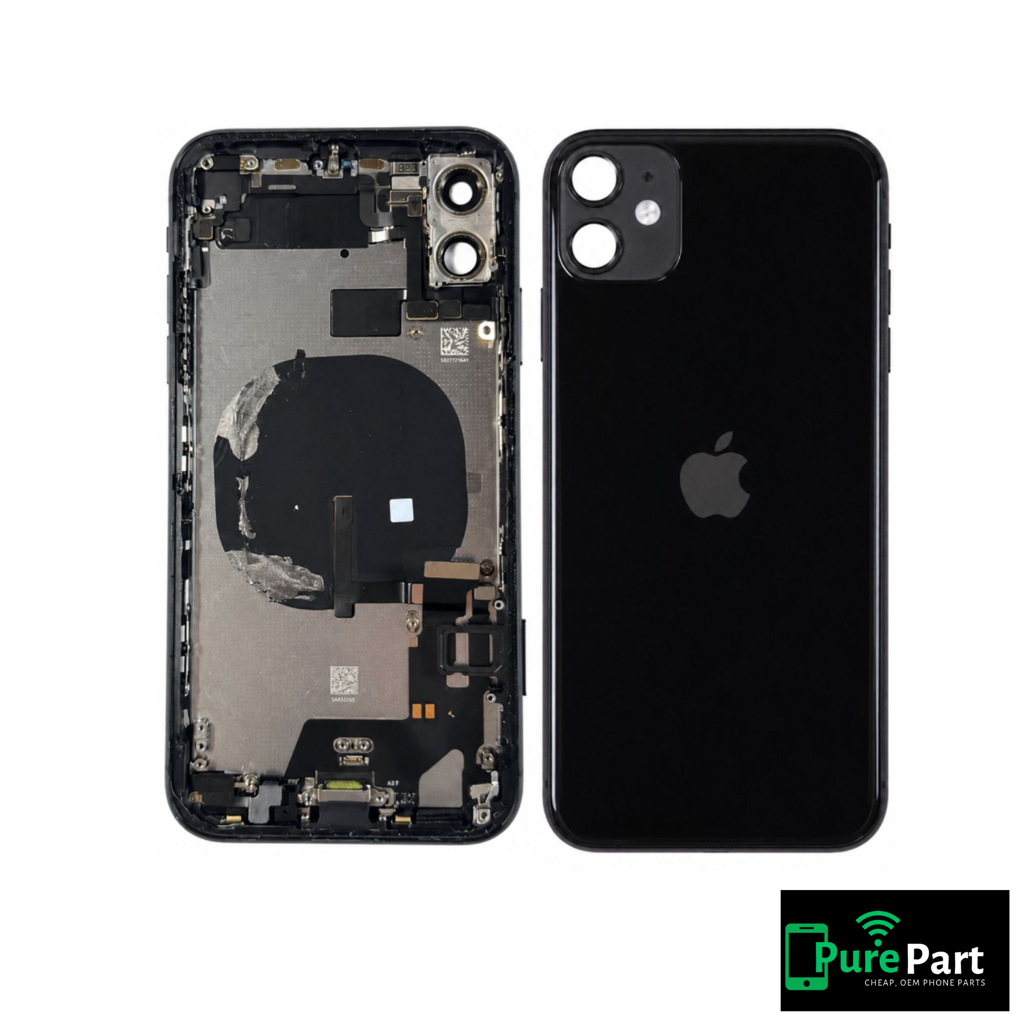 iPhone 11 Housing Back Replacement Black With Small Parts | Genuine Used OEM Apple | Grade A | Non-Aftermarket