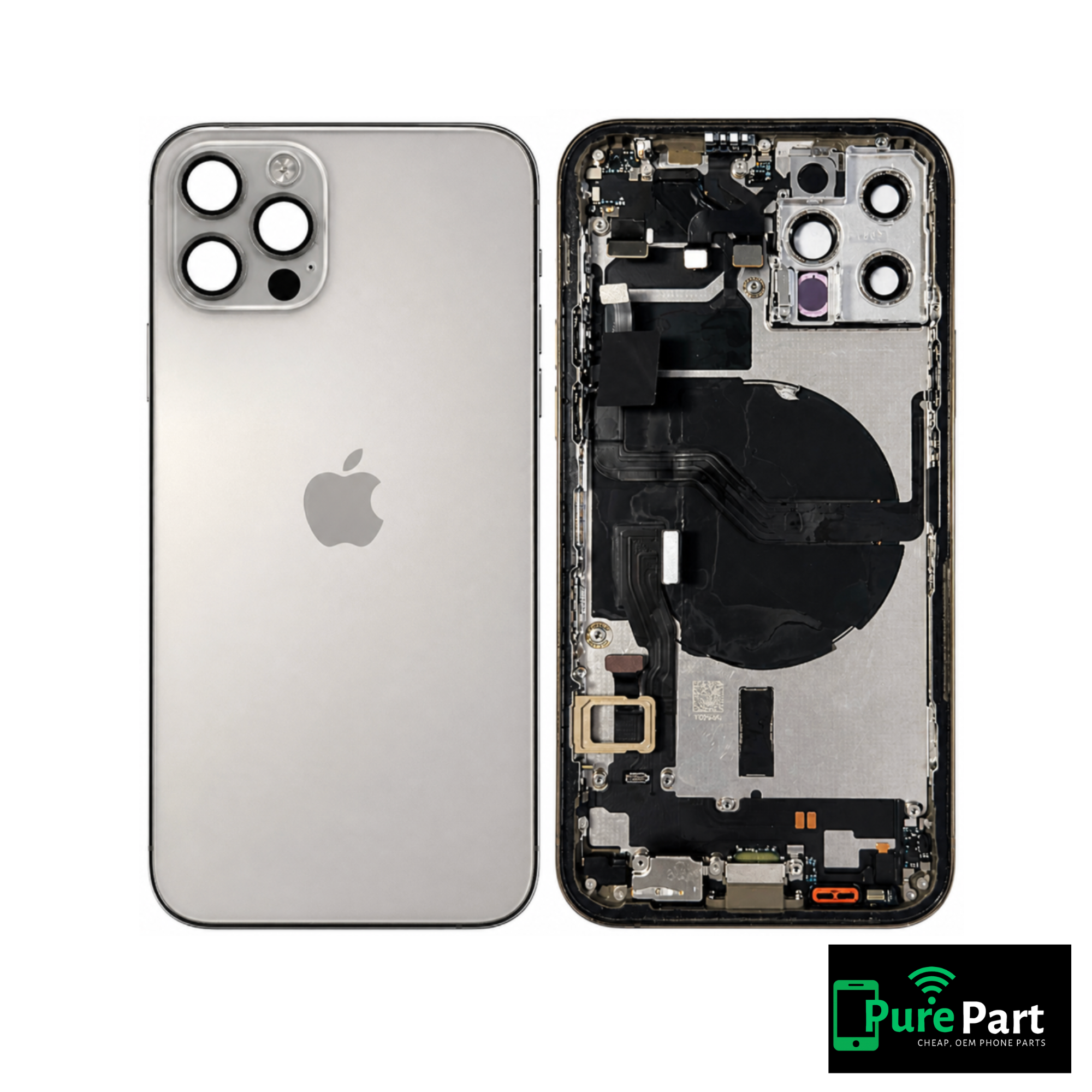 iPhone 12 Pro Back Housing W/ Small Parts | EU / Global Version | Gold | Genuine Used OEM Apple | Grade A | Non-Aftermarket