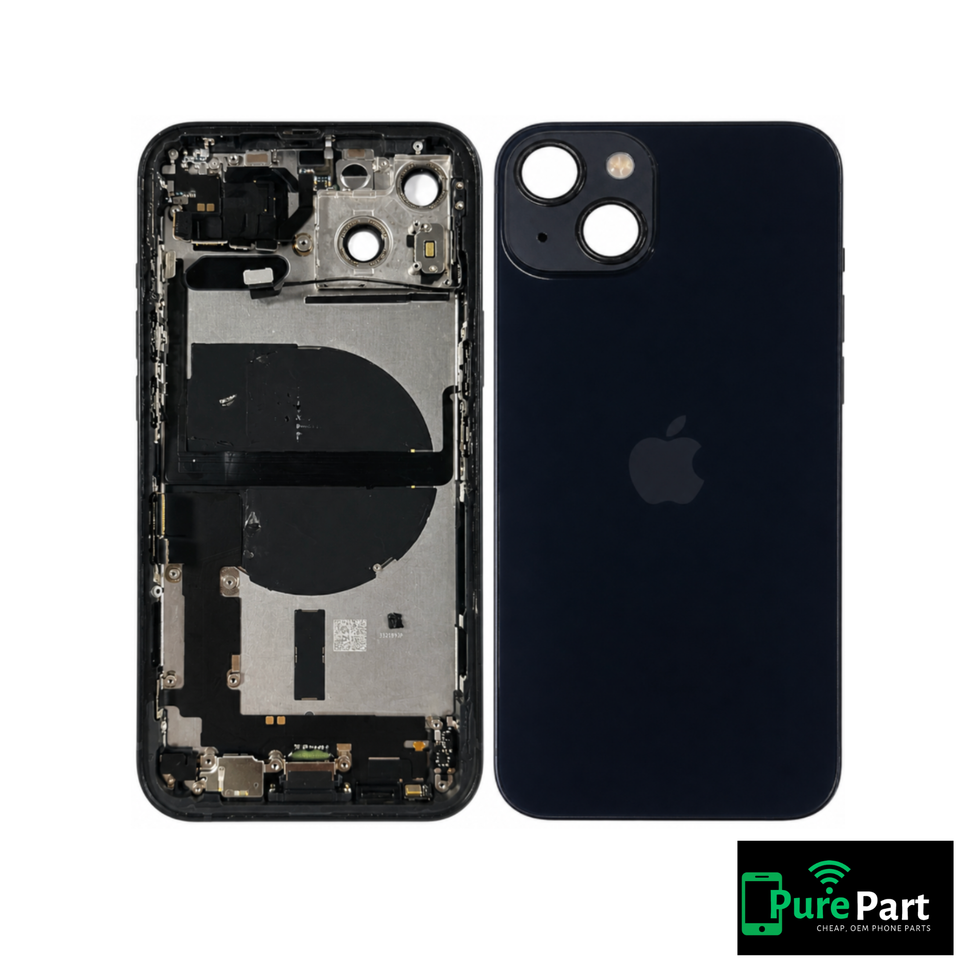 iPhone 13 Back Housing Replacement with Small Parts | Genuine Used OEM Apple | Grade B+ | Non-Aftermarket