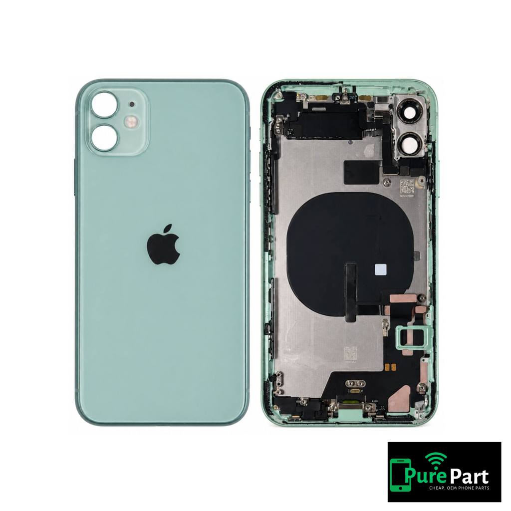 iPhone 11 Housing Back Replacement Green With Small Parts | Genuine Used OEM Apple | Grade B+ | Non-Aftermarket