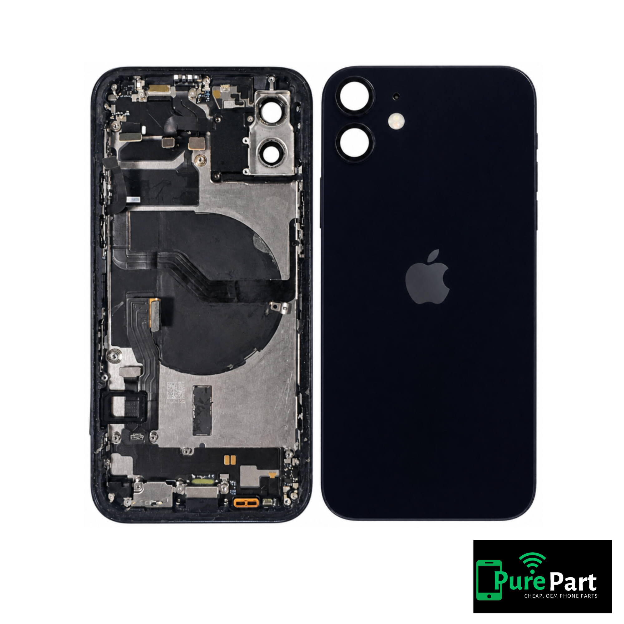 iPhone 12 Back Housing Replacement w/Small Parts | Genuine Used OEM Apple | Grade B+ | Non-Aftermarket