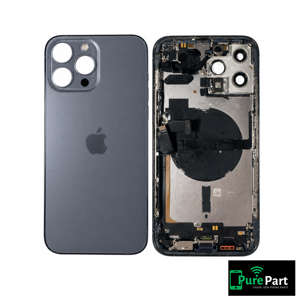 iPhone 13 Pro Max Back Housing w/ Small Parts | Sierra Blue | Genuine Used OEM Apple | Grade B+ | Non-Aftermarket